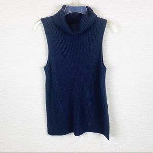 ABERCROMBIE Navy Sleeveless Turtleneck Sweater